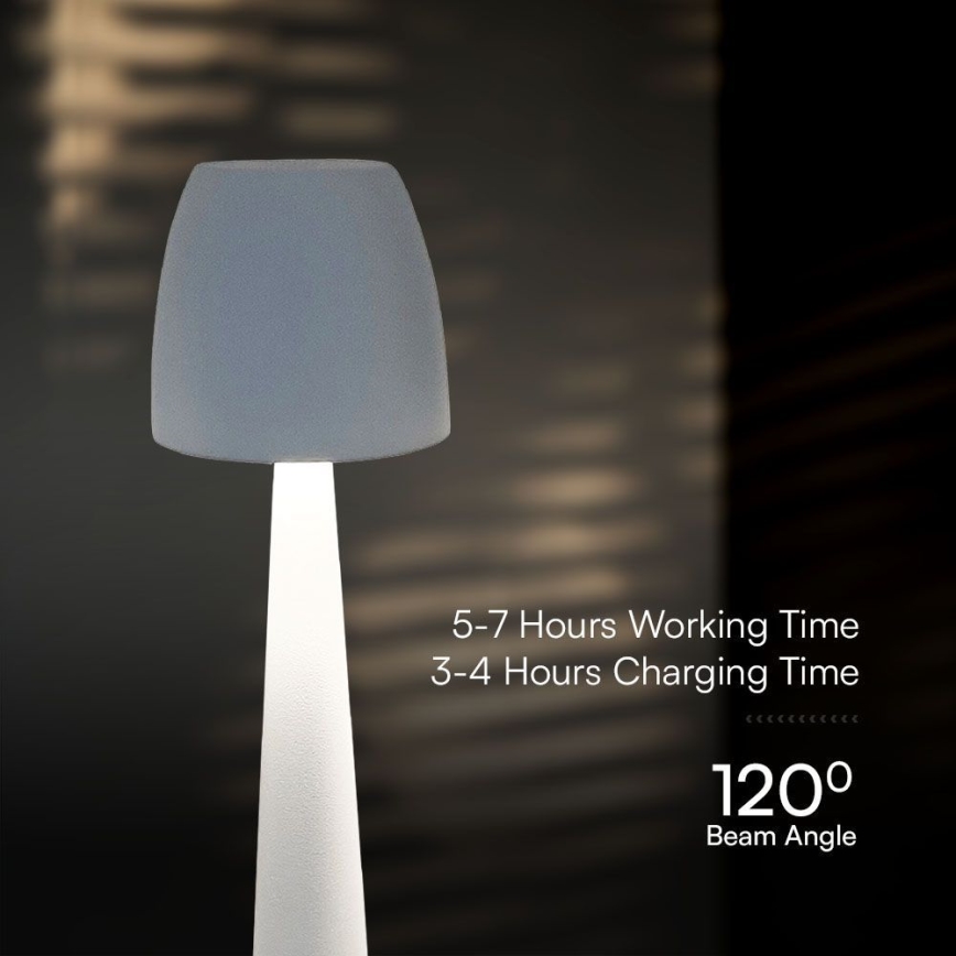 LED Aptumšojama uzlādējama skārienvadāma galda lampa LED/3W/5V 3000-6000K 1800 mAh balta