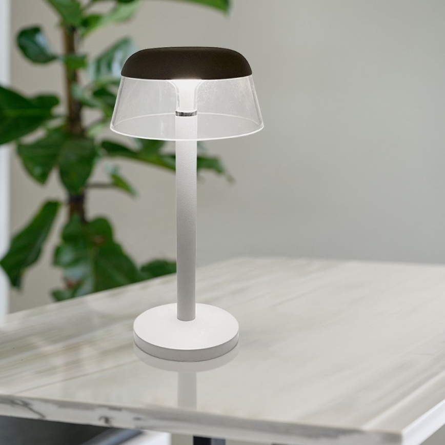 LED Aptumšojama uzlādējama skārienvadāma galda lampa LED/3W/5V 3000-6000K 1800 mAh balta