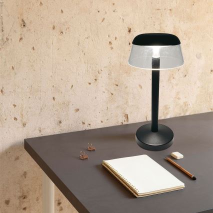 LED Aptumšojama uzlādējama skārienvadāma galda lampa LED/3W/5V 3000-6000K 1800 mAh melna