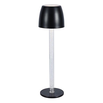 LED Aptumšojama uzlādējama skārienvadāma galda lampa LED/3W/5V 3000K 1800 mAh melna