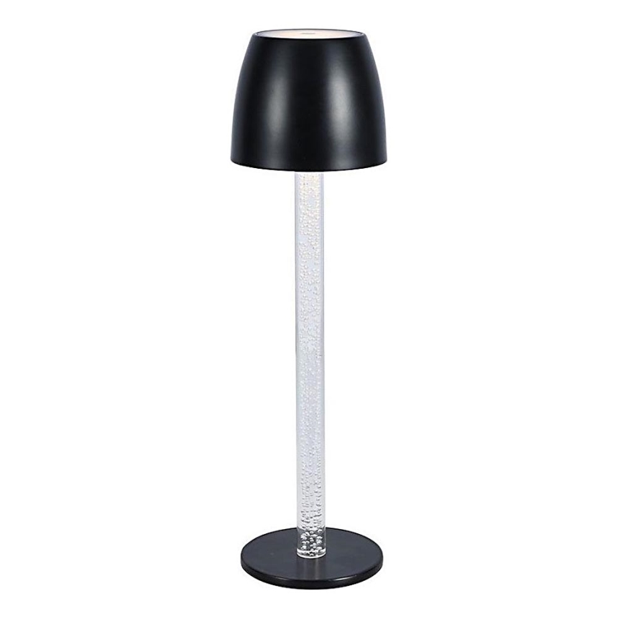LED Aptumšojama uzlādējama skārienvadāma galda lampa LED/3W/5V 3000K 1800 mAh melna