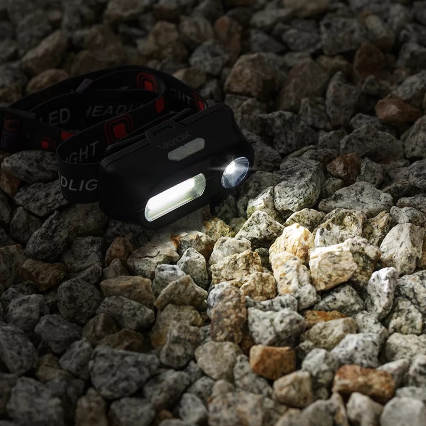 LED Aptumšojama uzlādējams galvas lampa 2xLED/5V IP44 210 spīdīgs 2000 mAh
