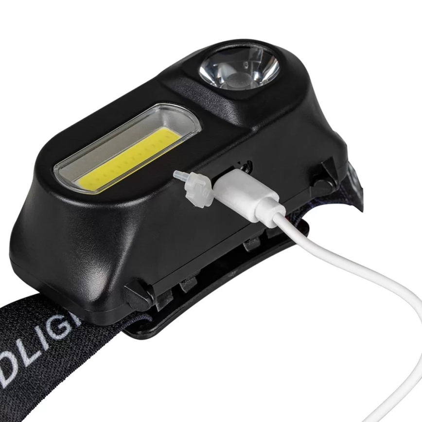 LED Aptumšojama uzlādējams galvas lampa 2xLED/5V IP44 210 spīdīgs 2000 mAh