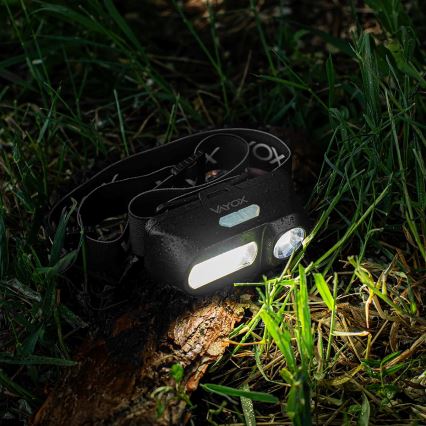LED Aptumšojama uzlādējams galvas lampa 2xLED/5V IPX4 250 spīdīgs 2000 mAh