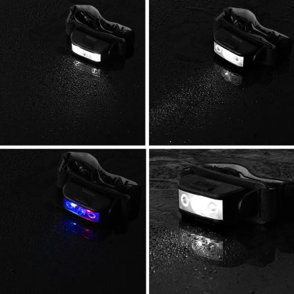 LED Aptumšojama uzlādējams galvas lampa 3xLED/5V IPX4 100 spīdīgs 1200 mAh