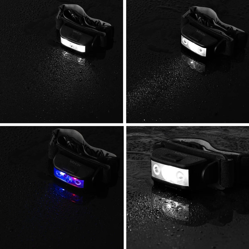 LED Aptumšojama uzlādējams galvas lampa 3xLED/5V IPX4 100 spīdīgs 1200 mAh
