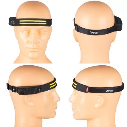 LED Aptumšojama uzlādējams galvas lampa ar sensoru 3xLED/5V IP44 300 spīdīgs 1200 mAh