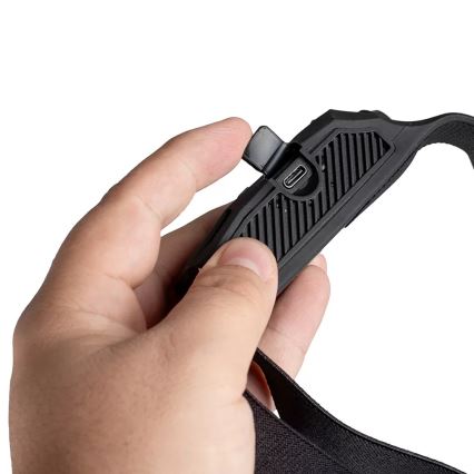 LED Aptumšojama uzlādējams galvas lampa ar sensoru 3xLED/5V IP44 300 spīdīgs 1200 mAh