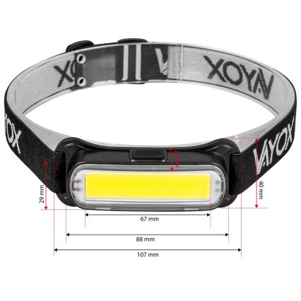 LED Aptumšojama uzlādējams galvas lampa LED/5V IPX4 300 spīdīgs 1200 mAh