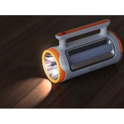 LED Aptumšojama uzlādējams lukturītis 2in1 ar lādētājakumulatora funkciju LED/5W/230V 3500 mAh