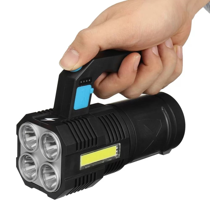 LED Aptumšojama uzlādējams lukturītis LED/5V IPX4 250 spīdīgs 1200 mAh