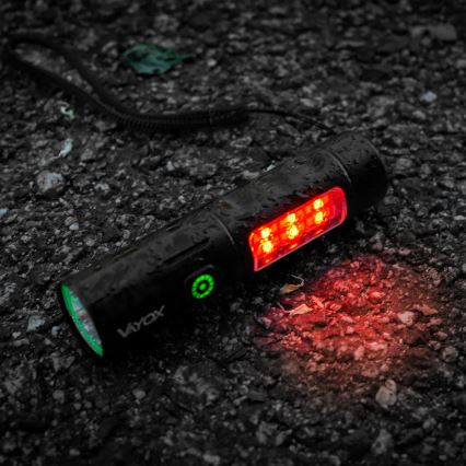 LED Aptumšojama uzlādējams lukturītis ar sarkana lampa LED/5W/5V IPX4 250 spīdīgs 2000 mAh