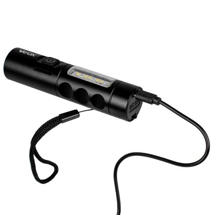 LED Aptumšojama uzlādējams lukturītis ar sarkana lampa LED/5W/5V IPX4 250 spīdīgs 2000 mAh