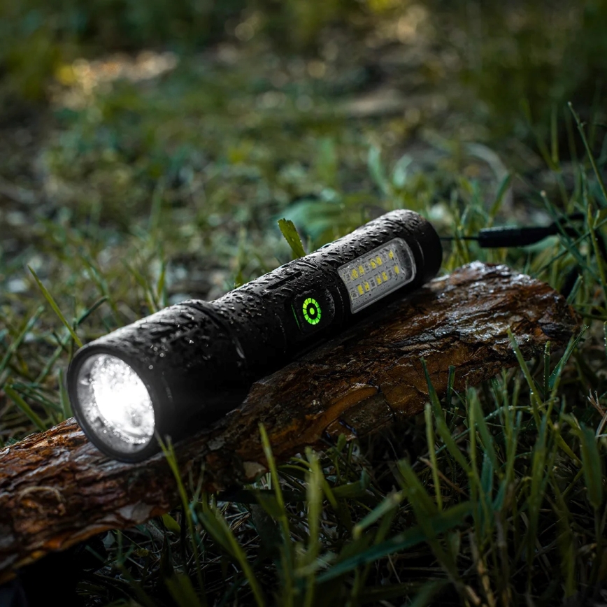 LED Aptumšojama uzlādējams lukturītis ar sarkana lampa LED/5W/5V IPX4 260 spīdīgs 2000 mAh