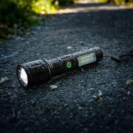 LED Aptumšojama uzlādējams lukturītis ar sarkana lampa LED/5W/5V IPX4 260 spīdīgs 2000 mAh