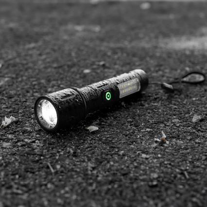 LED Aptumšojama uzlādējams lukturītis ar sarkana lampa LED/5W/5V IPX4 260 spīdīgs 2000 mAh