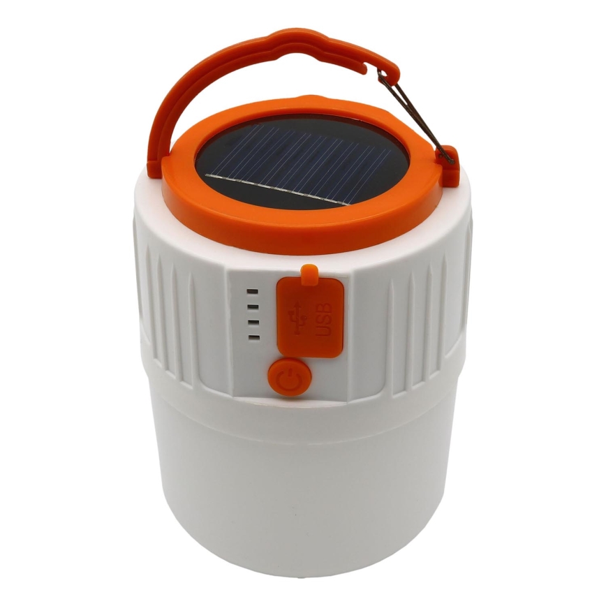 LED Aptumšojama uzlādējams saules enerģijas lampa ar lādētājakumulatora funkciju K1 LED/3W/3,7V 7000K IPX4 3200 mAh balta