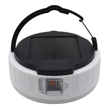 LED Aptumšojama uzlādējams saules enerģijas lampa ar lādētājakumulatora funkciju K3 LED/2W/5,5V 6500K IPX4 2400 mAh melna/balta