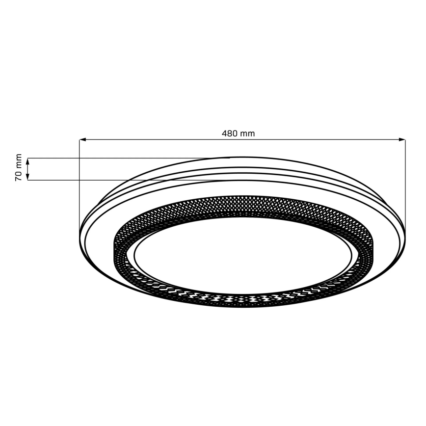 LED Aptumšojama vannas istabas griestu lampa ADELA LED/72W/230V d. 48 cm 3000-6000K IP44 + tālvadības pults