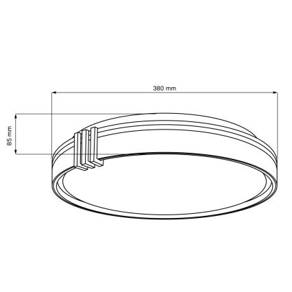 LED Aptumšojama vannas istabas griestu lampa ARLETTA LED/48W/230V d. 38 cm 3000-6000K IP44 + tālvadības pults