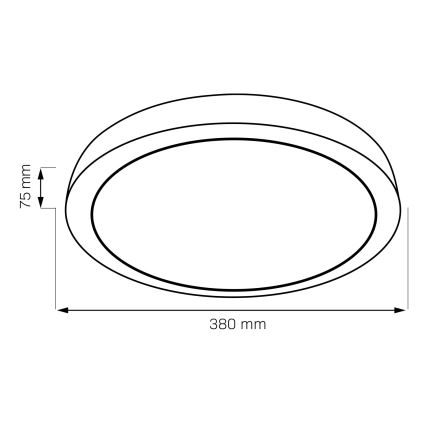 LED Aptumšojama vannas istabas griestu lampa HALINA LED/48W/230V 3000-6000K d. 38 cm IP44 melna + tālvadības pults