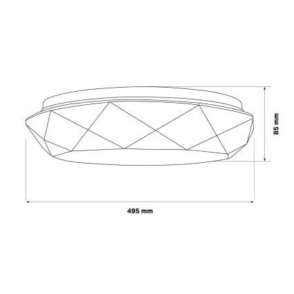 LED Aptumšojama vannas istabas lampa GALAXY LED/72W/230V d. 49 cm 3000-6000K IP44 + tālvadības pults