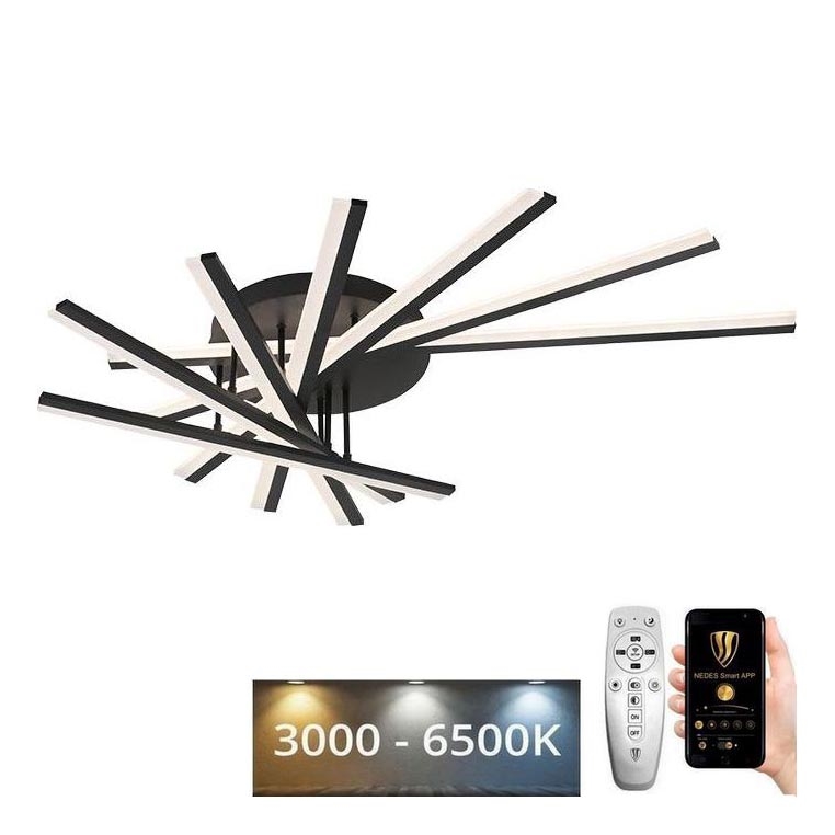 LED Aptumšojama virsapmetuma lustra LED/120W/230V 3000-6500K + tālvadības pults