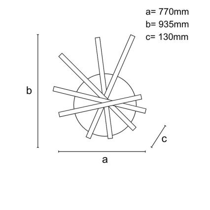 LED Aptumšojama virsapmetuma lustra LED/120W/230V 3000-6500K + tālvadības pults