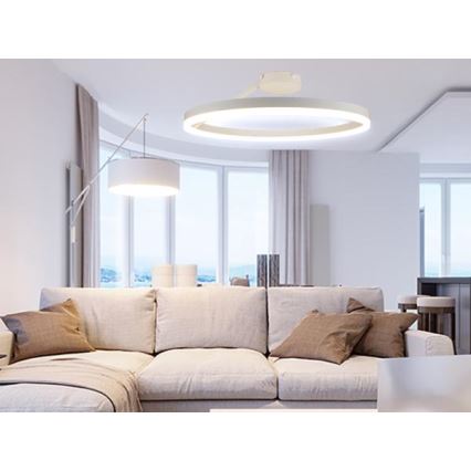 LED Aptumšojama virsapmetuma lustra LED/40W/230V 3000-6500K balta + tālvadības pults