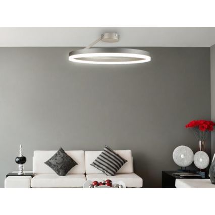 LED Aptumšojama virsapmetuma lustra LED/40W/230V 3000-6500K matēts hroms + tālvadības pults