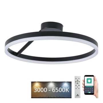 LED Aptumšojama virsapmetuma lustra LED/40W/230V 3000-6500K melna + tālvadības pults