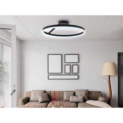 LED Aptumšojama virsapmetuma lustra LED/40W/230V 3000-6500K melna + tālvadības pults