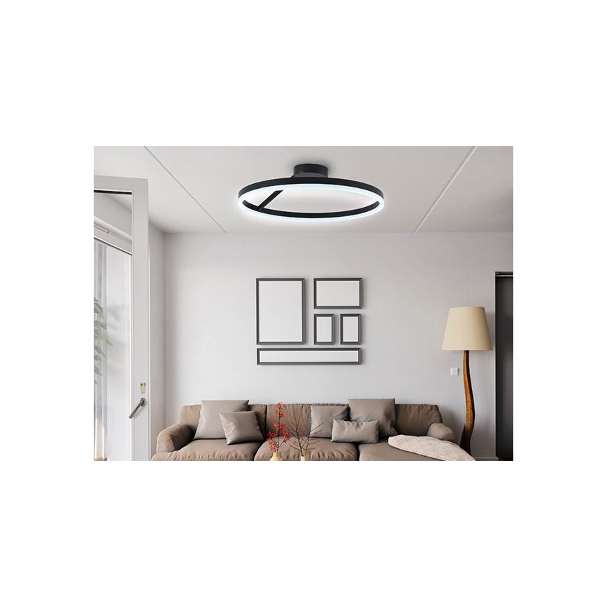 LED Aptumšojama virsapmetuma lustra LED/40W/230V 3000-6500K melna + tālvadības pults