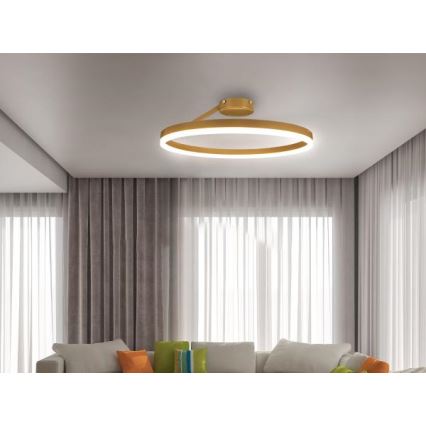 LED Aptumšojama virsapmetuma lustra LED/40W/230V 3000-6500K zelta + tālvadības pults