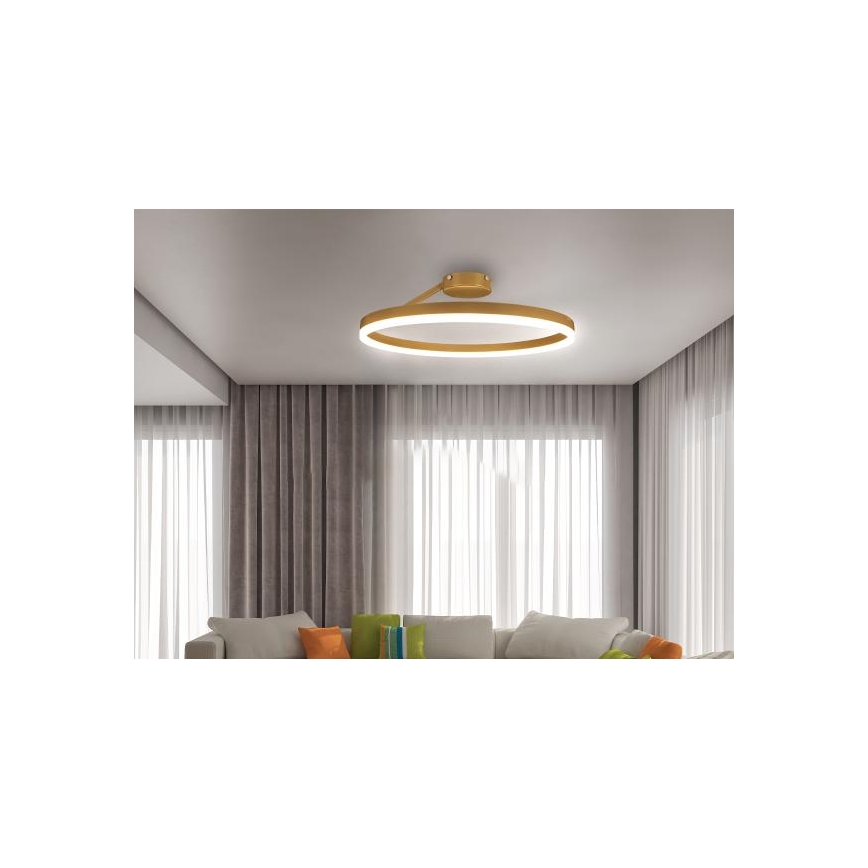 LED Aptumšojama virsapmetuma lustra LED/40W/230V 3000-6500K zelta + tālvadības pults