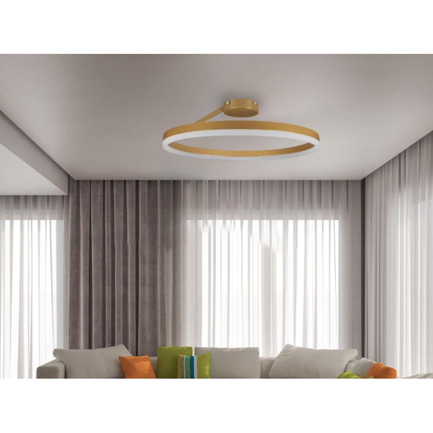 LED Aptumšojama virsapmetuma lustra LED/40W/230V 3000-6500K zelta + tālvadības pults