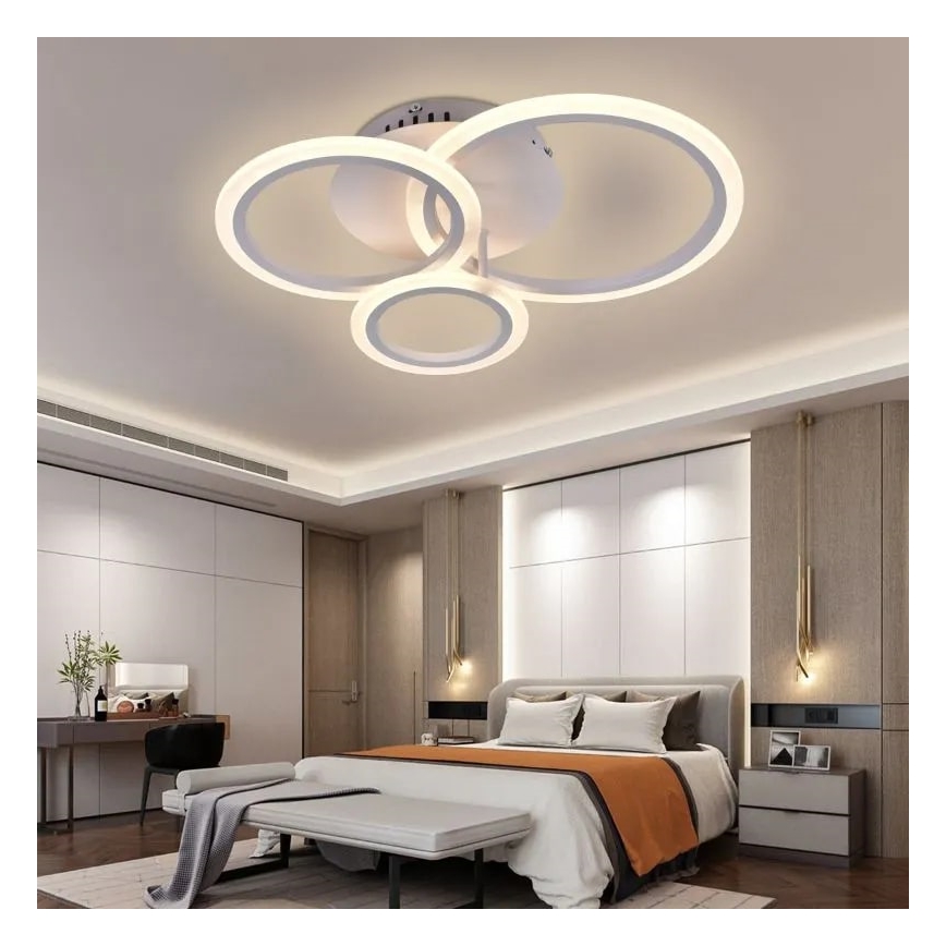 LED Aptumšojama virsapmetuma lustra LED/40W/230V 3000-6500K balta + tālvadības pults