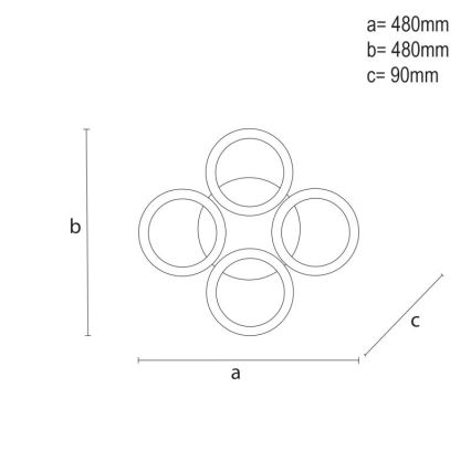 LED Aptumšojama virsapmetuma lustra LED/55W/230V 3000-6500K + tālvadības pults