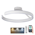LED Aptumšojama virsapmetuma lustra LED/72W/230V 3000-6500K balta + tālvadības pults