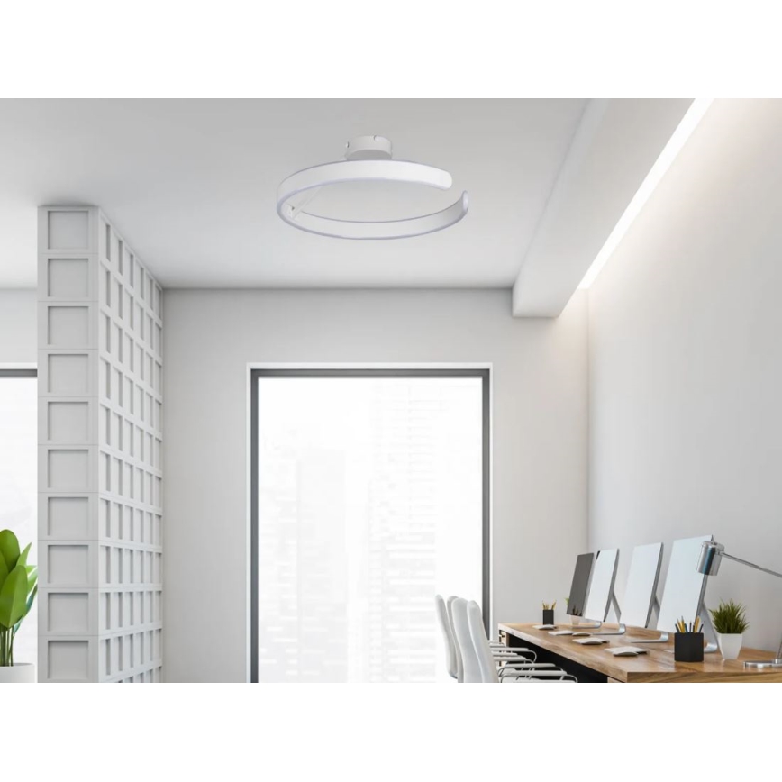 LED Aptumšojama virsapmetuma lustra LED/72W/230V 3000-6500K balta + tālvadības pults