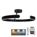 LED Aptumšojama virsapmetuma lustra LED/72W/230V 3000-6500K melna + tālvadības pults