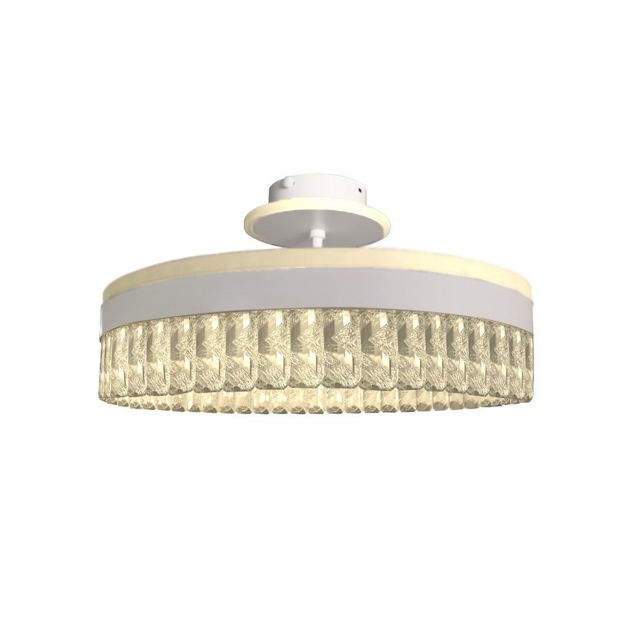 LED Aptumšojama kristāla virsapmetuma lustra LED/75W/230V 3000-6500K balta + tālvadības pults