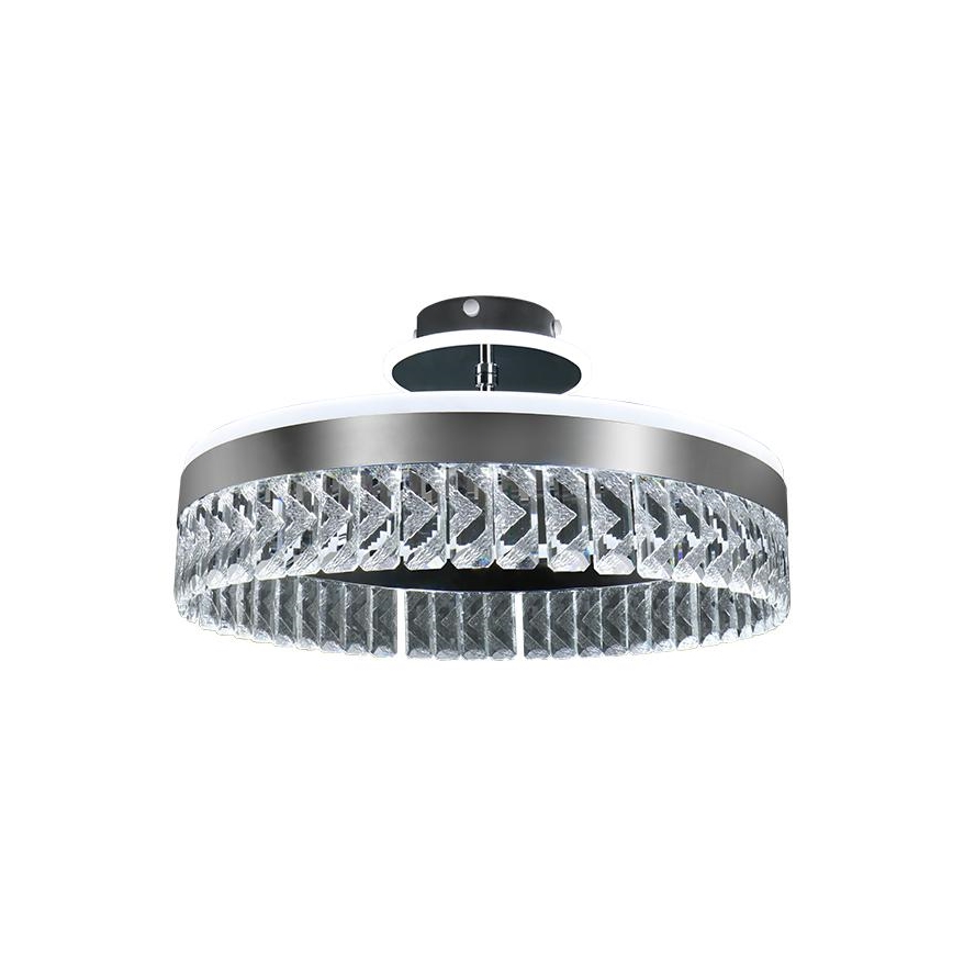 LED Aptumšojama kristāla virapmetuma lustra LED/75W/230V 3000-6500K matēts hroms + tālvadības pults