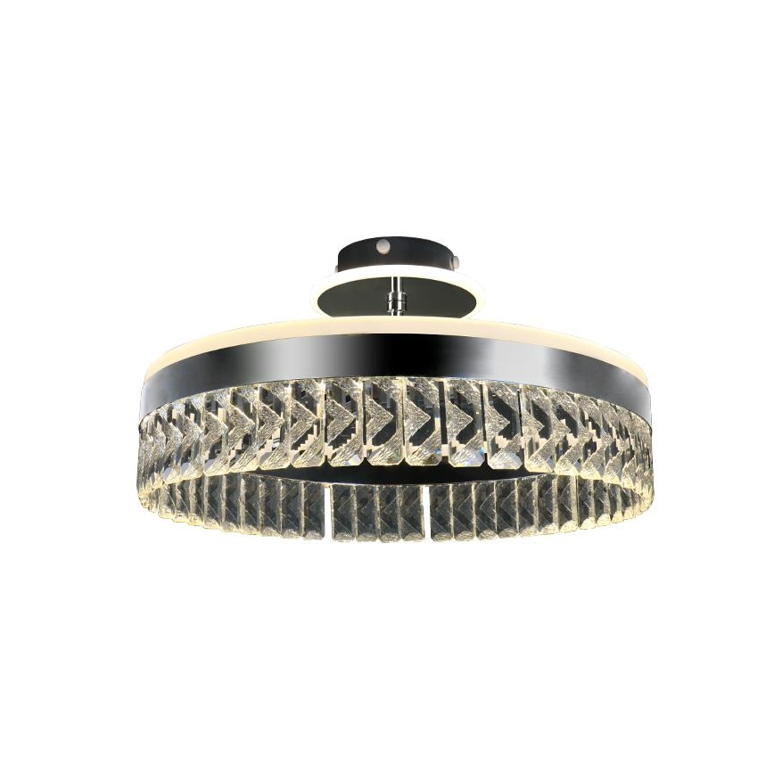 LED Aptumšojama kristāla virapmetuma lustra LED/75W/230V 3000-6500K matēts hroms + tālvadības pults