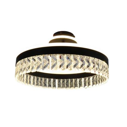 LED Aptumšojama kristāla virsapmetuma lustra LED/75W/230V 3000-6500K melna + tālvadības pults
