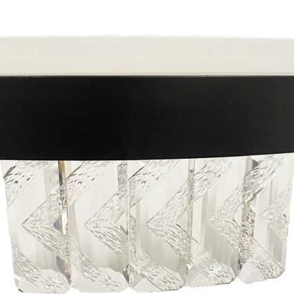 LED Aptumšojama kristāla virsapmetuma lustra LED/75W/230V 3000-6500K melna + tālvadības pults