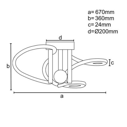 LED Aptumšojama virsapmetuma lustra LED/80W/230V 3000-6500K + tālvadības pults