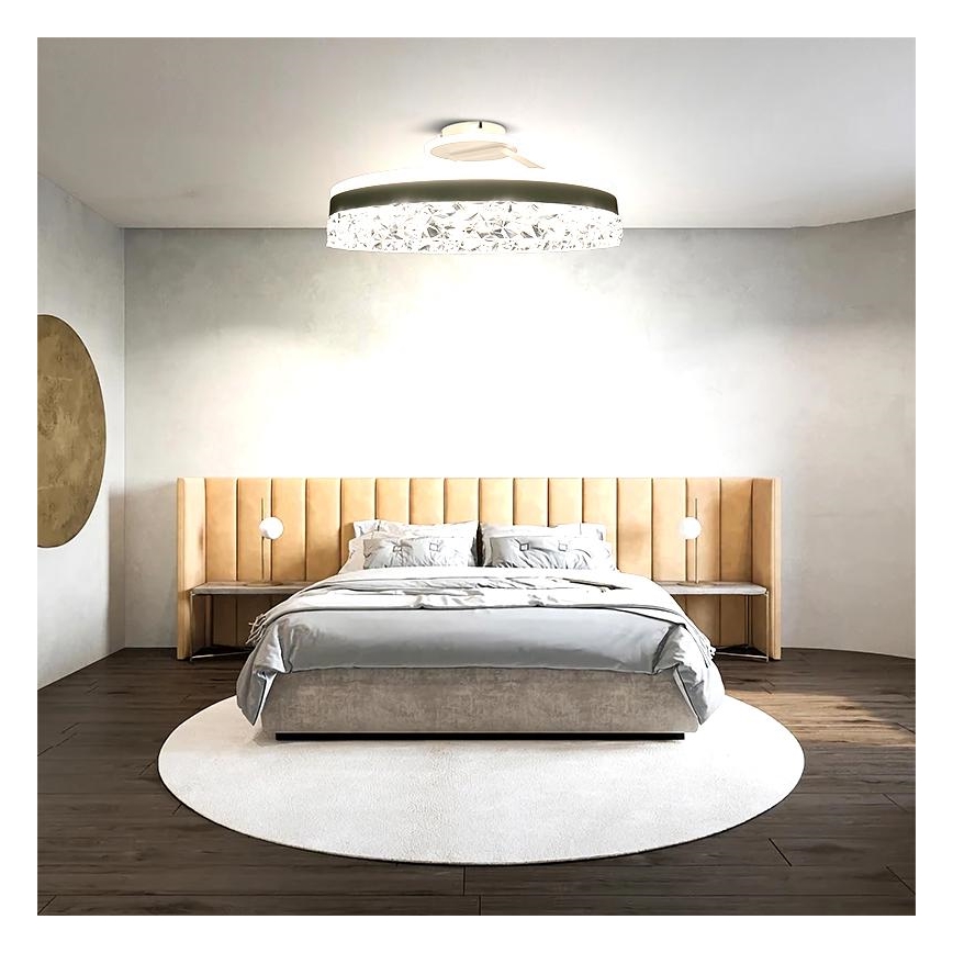 LED Aptumšojama virsapmetuma lustra LED/86W/230V 3000-6500K balta + tālvadības pults