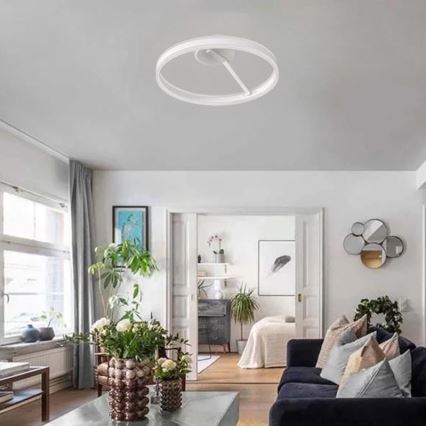 LED Aptumšojama virsapmetuma lustra LED/86W/230V 3000-6500K balta + tālvadības pults