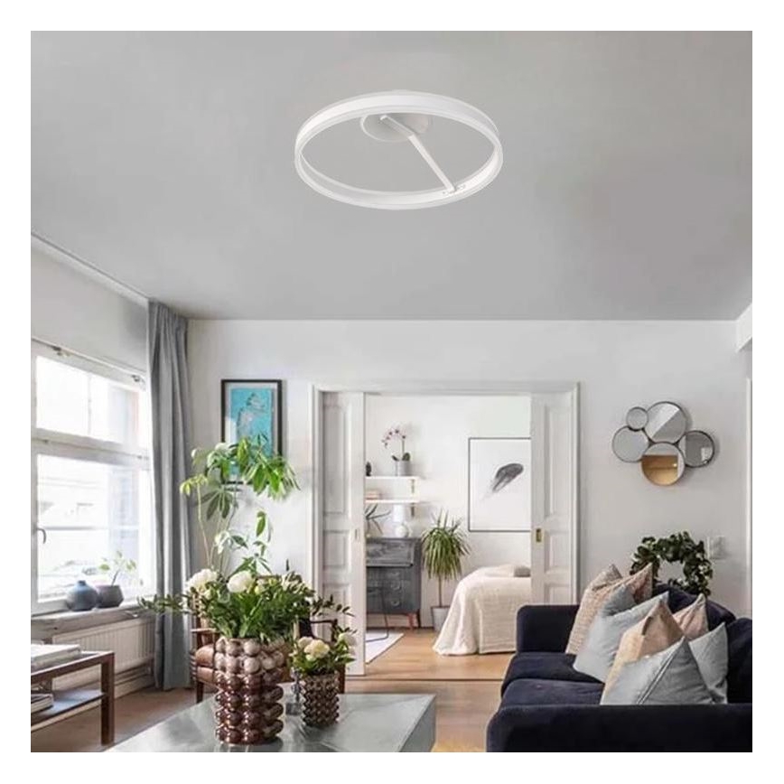 LED Aptumšojama virsapmetuma lustra LED/86W/230V 3000-6500K balta + tālvadības pults